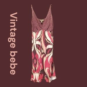 BEBE Vintage Silk, Fun Night Out Dress Size Medium